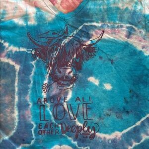 Hanes Tie-Dye Short Sleeve Tee - Blue and Pink